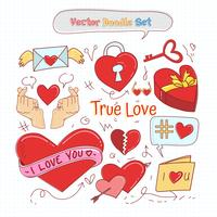 Valentinsdag Doodle Set Vector