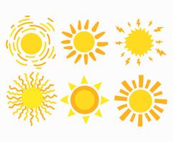 sonne clipart eingestellt vektor