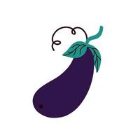 Aubergine auf weißem Hintergrund. Auberginen-Vektor-Illustration vektor