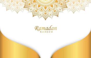 Ramadan Kareem Hintergrund mit goldenem Mandala auf weißer Vektorgrafik für islamische Feiern des heiligen Monats vektor