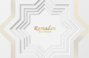 Ramadan Kareem Hintergrund mit weißem Papier geschnittene geometrische Form-Vektor-Illustration für islamische Feiern des heiligen Monats vektor