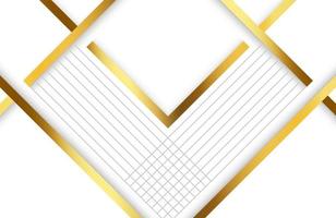 abstrakter geometrischer Layouthintergrund mit weißem und goldenem Element vektor