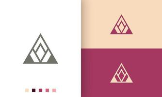 abstraktes Dreieck-Pyramiden-Logo im einfachen und modernen Stil vektor