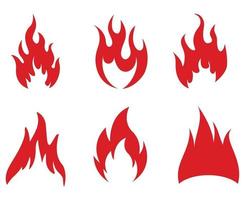 design feuerfackel sammlung flamme rot abstrakte illustration flammenvektor auf weißem hintergrund vektor