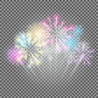 Feuerwerk, Gruß auf einer transparenten Hintergrund realistische Vektorgrafik für Ihr Design vektor