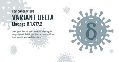 nytt coronavirus eller sars-cov-2 variant delta b.1.617.2 illustration vektor