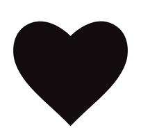 Flat Black Heart Icon Isolerad på vit bakgrund. Vektor illustration.