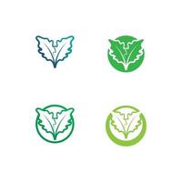 trädblad vektor och grönt logo design vänligt koncept