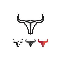 bull horn och buffalo logotyp och symboler mall ikoner app vektor