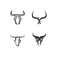 bull horn och buffalo logotyp och symboler mall ikoner app vektor