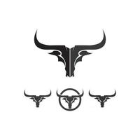 tjur och ko djur, logotyp och vektor horn och buffel logotyp och symboler mall ikoner app
