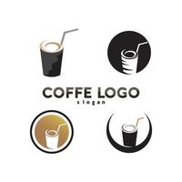 Kaffeetasse Logo Vorlage Vektor Icon Design und Kaffee Schwarz