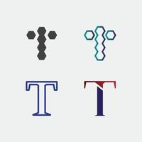 t-Buchstabe, t-Logo-Vektor-Schriftart-Alphabet-Design und Symbol t vektor