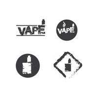 Vape- und Dampflogosymbol-Rauchvektor und Set-Design für Dampfer-Dampfgerät und modernes Rauchen des Lebensstils vektor