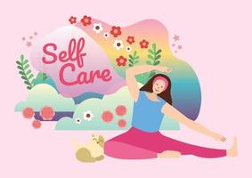 Self-Care-Konzept Yoga-Zeit vektor