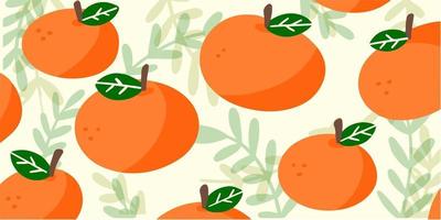 süßes und zufälliges Orangen-Hintergrund-Doodle-Muster vektor