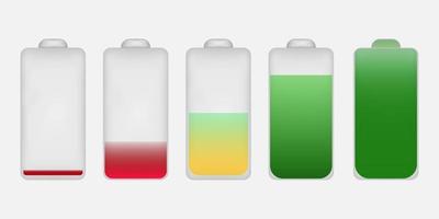 modern batteriladdningsstatusindikator. glas vätskenivå i flaskan. mobil färgbatteri för någon bakgrund vektor