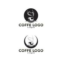 Kaffeetasse Logo Vorlage Vektor Icon Design und Kaffee Schwarz