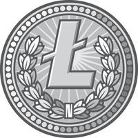 litecoin silver mynt ikon vektor