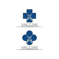 vaccinlogotyp medicinsk vektorantibiotiskt vaccinationsvirusvaccin, design och illustration för vård vektor