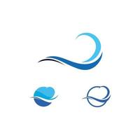 Wasserwelle Symbol Vektor und Design Ozean Strand Logo Geschäft und Natur abstrakt