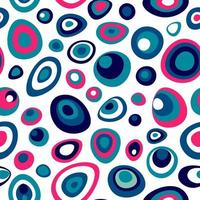 moderner minimalistischer Wiederholungshintergrund mit Pfauenfederfarben. Tuequoise und rosa abstraktes nahtloses Muster mit türkischen Augen für Kleidung. Textil- und Modetextur mit Tupfen. vektor