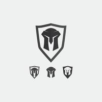 spartanischer Helm, Gladiator-Logo-Vorlagen-Vektor-Icon-Design, Kopfsymbol von Kriegern, Soldat vektor