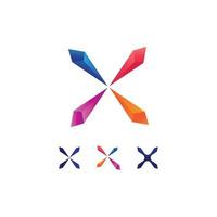 x-Logo und Buchstabe x-Vektor, Logo-Vorlage, Illustrationsdesign-Vektorgrafik-Alphabet-Symbolinitiale, Marke vektor