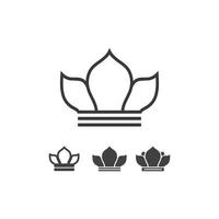 Krone Logo Vorlage Vektor Icon Königin und König Set Königreich