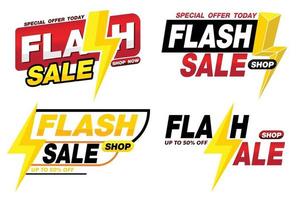 flash försäljning banner marknadsföring tag design vektor