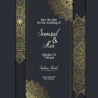 Luxus Gold Mandala verzierten Hintergrund für Hochzeitseinladung, Buchcover mit Mandala Element Stil Premium Vektor