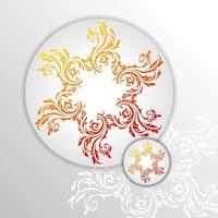 Runde goldene Mandala auf weißem Hintergrund isoliert. Vektor-Boho-Mandala in Gold und weißem Hintergrund. Mandala mit floralen Mustern. Yoga-Vorlage vektor