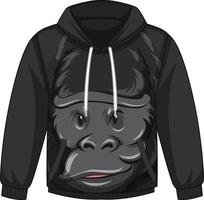 Kapuzenpullover mit Gorillamuster vorne vektor