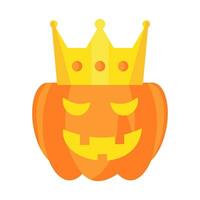 Kürbis König Charakter Symbol, Halloween Party, isoliert Weiß Hintergrund. vektor