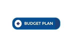 Neu Budget planen modern, Webseite, klicken Taste, eben, Zeichen, Rede, Blase Banner, vektor