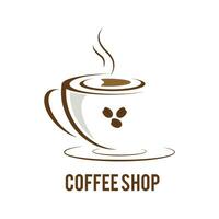 Kaffee Geschäft Logo Design Vorlage. minimal Café Logo. Kaffee Tasse und Bohne Vektor Kunst. Kaffee Tasse Symbol