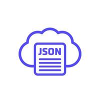 json Datei, dokumentieren im ein Wolke Symbol vektor