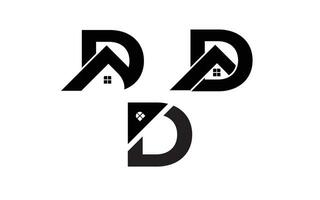 brev d abstrakt verklig egendom logotyp vektor