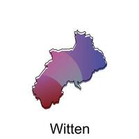 Vektor Karte von witten modern Umriss, Logo Vektor Design. abstrakt, Designs Konzept, Logo, Logo Element zum Vorlage.