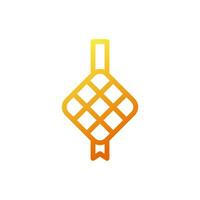 Ketupat Symbol Gradient Gelb Orange Farbe Ramadan Symbol Illustration perfekt. vektor
