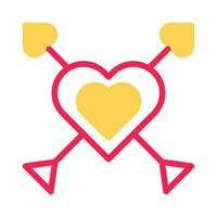 Pfeil Liebe Symbol Duotone Gelb rot Stil Valentinstag Illustration Symbol perfekt. vektor