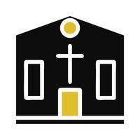 katedral ikon fast grå orange Färg påsk symbol illustration. vektor