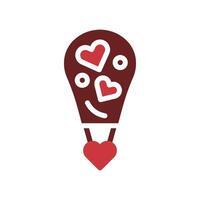 Luft Ballon Liebe Symbol solide braun rot Stil Valentinstag Illustration Symbol perfekt. vektor