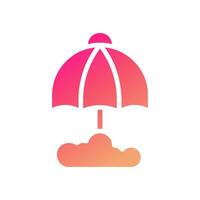 Regenschirm Symbol solide Gradient Rosa Gelb Sommer- Strand Symbol Illustration. vektor