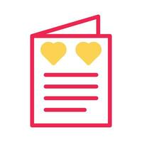 Liebe Karte Symbol Duotone Gelb rot Stil Valentinstag Illustration Symbol perfekt. vektor
