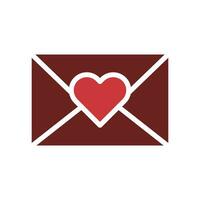 Liebe Karte Symbol solide braun rot Stil Valentinstag Illustration Symbol perfekt. vektor