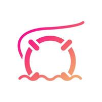 Rettungsring Symbol solide Gradient Rosa Gelb Sommer- Strand Symbol Illustration. vektor