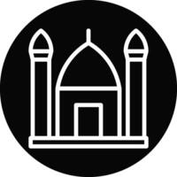 Moschee Symbol Linie gerundet schwarz Weiß Farbe Ramadan Symbol Illustration perfekt. vektor