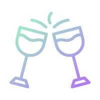 Glas Wein Symbol Gradient Grün lila Farbe Ostern Symbol Illustration. vektor