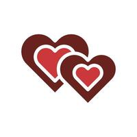 kärlek ikon fast brun röd stil valentine illustration symbol perfekt. vektor